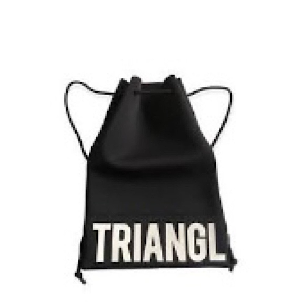 Triangl Black Neoprene Scuba Drawstring Bag Backpack Unisex Size Medium